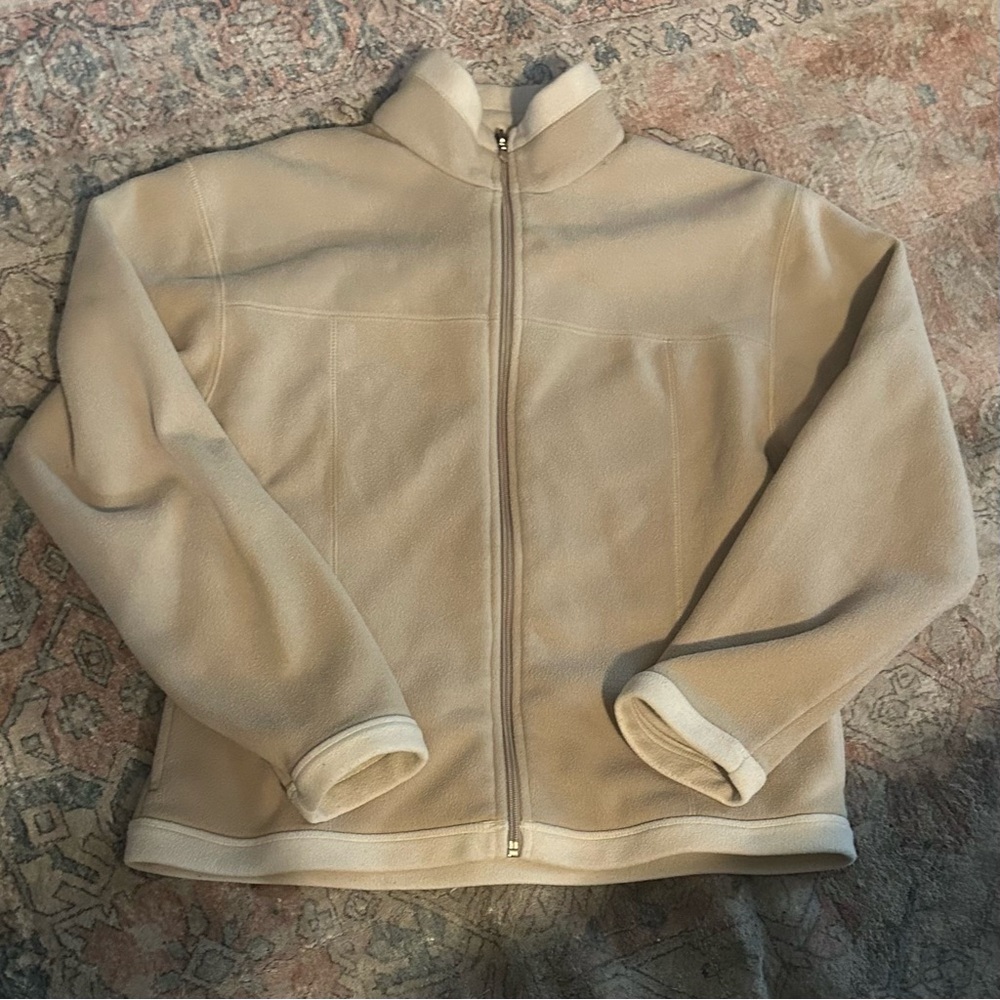 Straight Down Cream Fleece Jacket